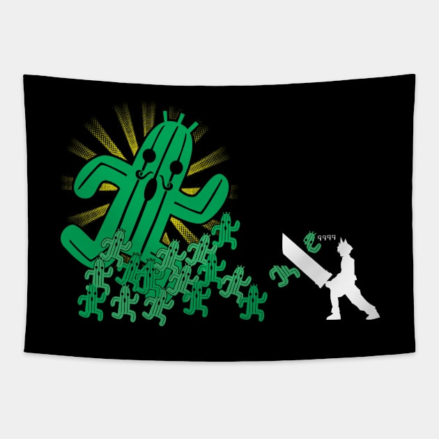 Cactuar Onslaught Tapestry by ikaszans
