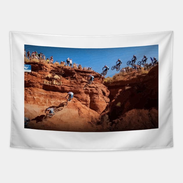 Gee Atherton Rampage Wall Ride Painting Tapestry by gktb