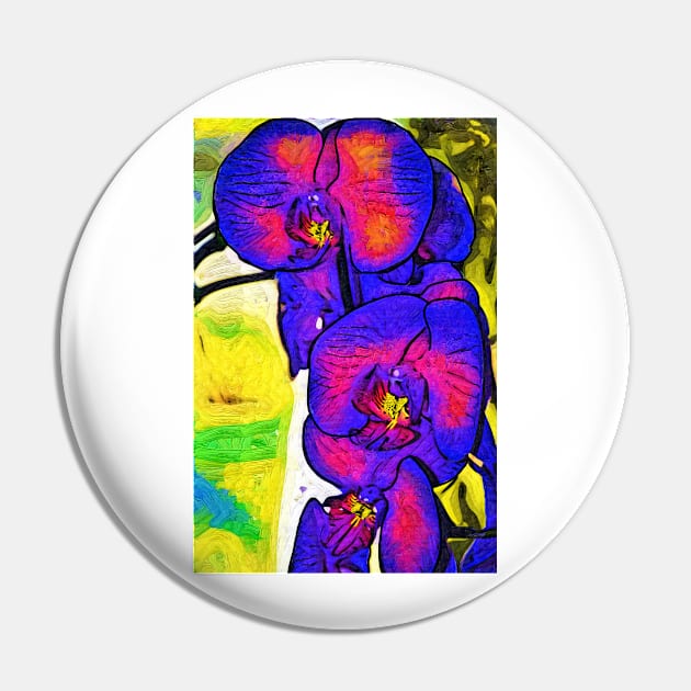 Bold Blue Orchid Pin by KirtTisdale