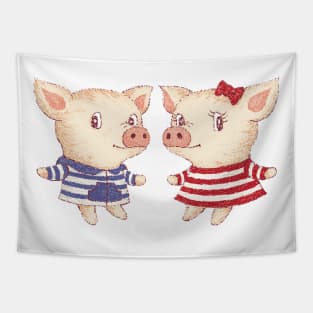 Cute Pigs Tapestry