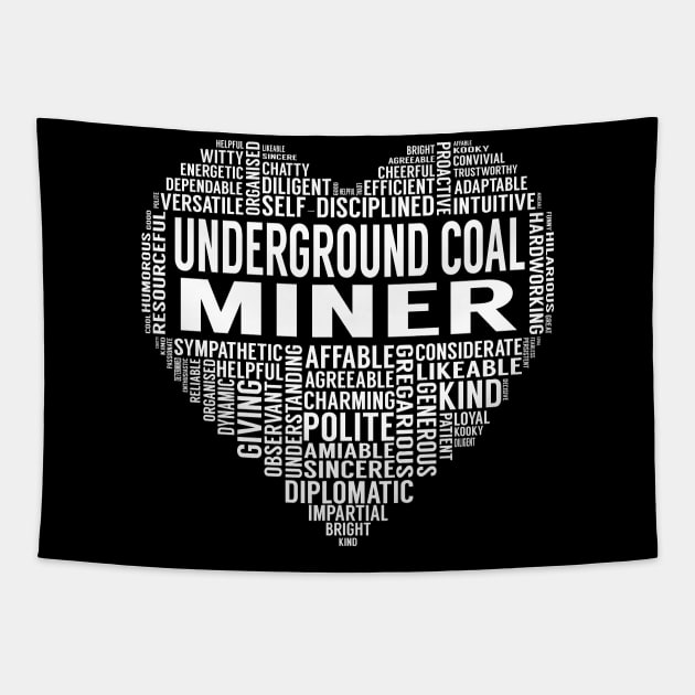 Underground Coal Miner Heart Tapestry by LotusTee