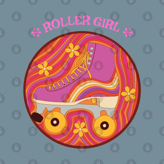 Disover Cute Roller Girl Skater Skating - 70s - T-Shirt