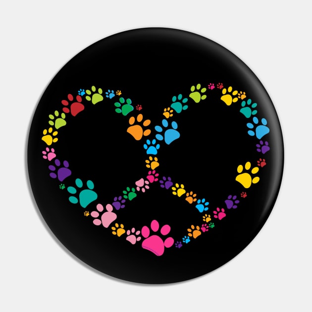 Dog Paw Print Heart Peace Sign Dog Lovers Pin by Dibble Dabble Designs