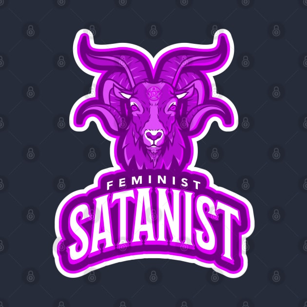 Feminist Satanist Purple Goat Baphomet with Pentagram Occult by Witchy Ways