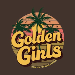 Retro Golden Girls Sunset Design T-Shirt