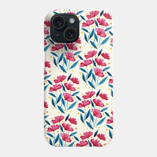 Cute floral bouquet pattern - red and blue Phone Case