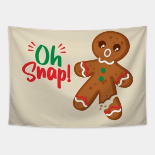 Gingerbread Man Oh Snap! Snapped Leg Funny Christmas Tapestry