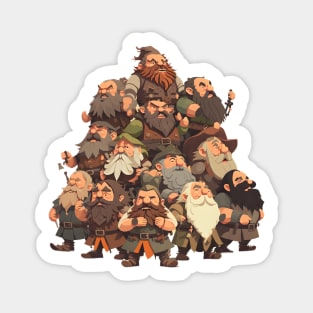 13 Dwarves - Minimalist - Black - Fantasy Magnet