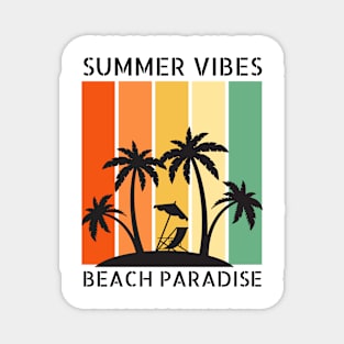 Summer Vibes - Beach Paradise - Palm Trees Magnet