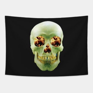 Skull with eyes of fire Tapestry