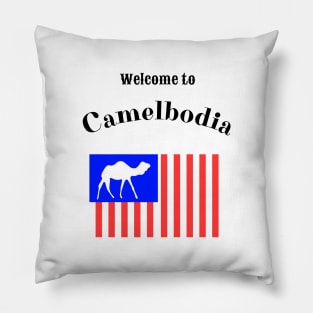 Welcome to Camelbodia - Funny Camel Flag Design Pillow