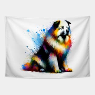 Romanian Mioritic Shepherd Dog in Artistic Splash Style Tapestry