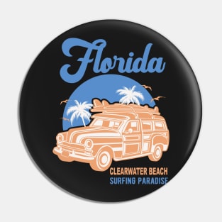 Florida Clearwater Beach Surfing Paradise Pin