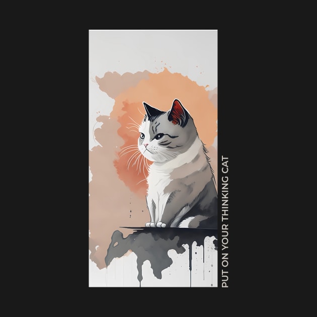 Put on your thinking cat by Inked Lab
