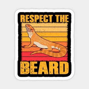 Respect The Beard Funny Bearded Dragon Magnet