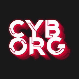 cyborg text effect red neon T-Shirt