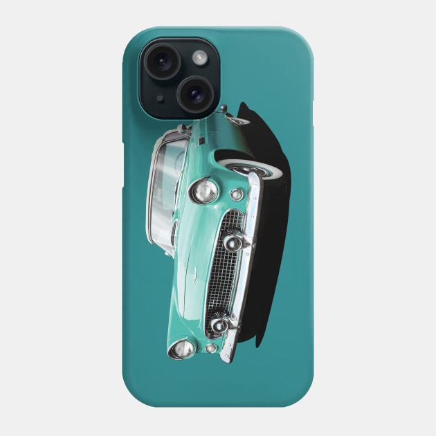 1956 Ford Thunderbird in teal Phone Case by candcretro