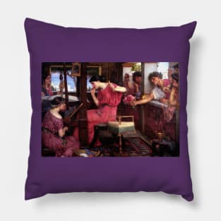 Penelope and her Suitors - John WIlliam Waterhouse Pillow