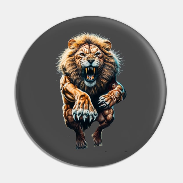 Ferocious Lion Pin by masksutopia