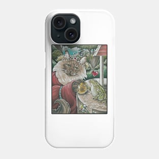 The Frog Princess Cat - Black Outlined Version Phone Case