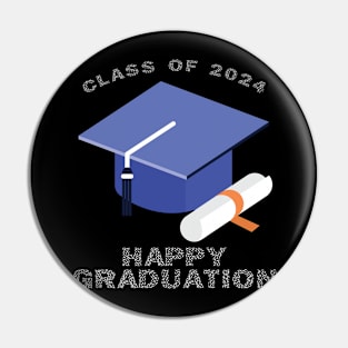 Class of 2024 Happy Graduation Cap - Graduation Celebration Pin