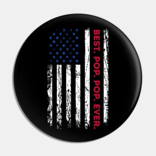 Best Pop Ever Vintage American Flag Fathers Day Pin