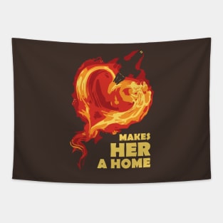 Love Makes Her A Home Tapestry