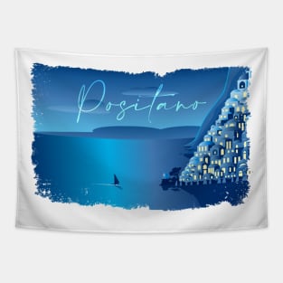 A Minimal Positano Night Tapestry