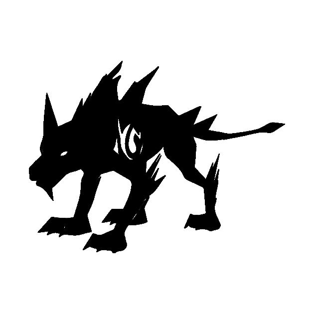 Hellhound minimal silhouette white by WannabeArtworks