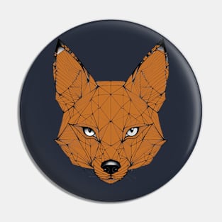 Geometric orange Fox Pin