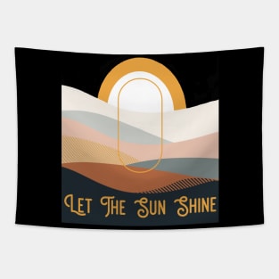 Let the Sun Shine - Retro 70s Style Landscape Abstract Tapestry