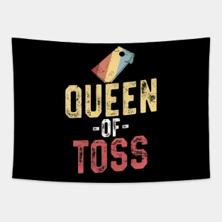 Queen of Toss Funny Cornhole Gift 4th of July Tapestry