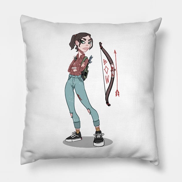 Ellie fan art Pillow by woolflone