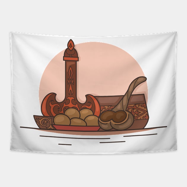 Kazakh food Tapestry by Veleri