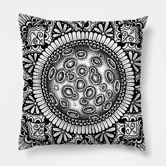 Moon Mandala Pillow by ShilankaDesign