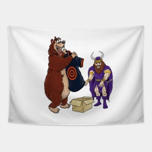 Minnesota Vikings Fans - Kings of the North vs Target Practice Cubbies Tapestry