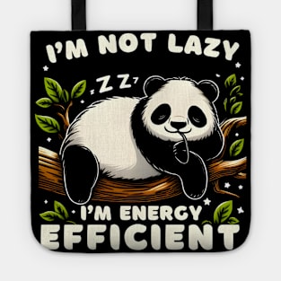 I'm Not Lazy I'm Energy Efficient Funny Bear vintage Tote