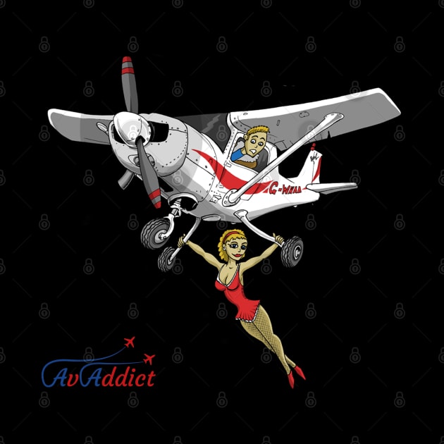 Trapeze Artist on an Aircraft cartoon by Funky Aviation