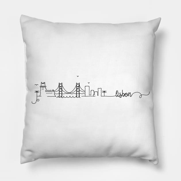 Lisbon City Signature Pillow by kursatunsal