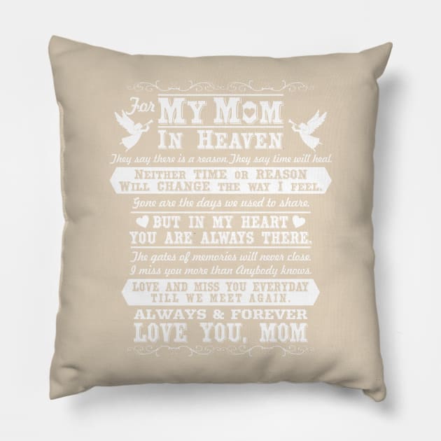 In Loving Memory of Mom, Mom in Heaven Pillow by The Printee Co