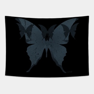 BUTTERFLY Blue, Retro Design, Ring Grid Tapestry