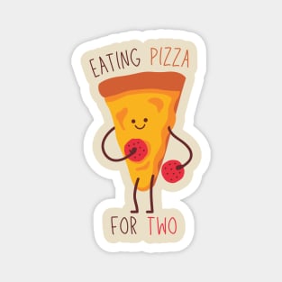 Eating Pizza For Two | Smiley Pizza Slice Magnet