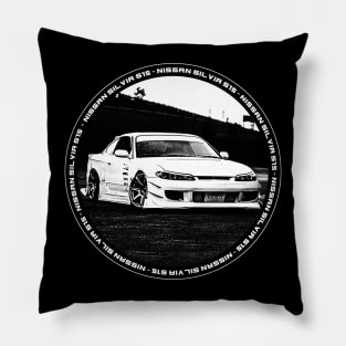 NISSAN SILVIA S15 Black 'N White 4 (Black Version) Pillow