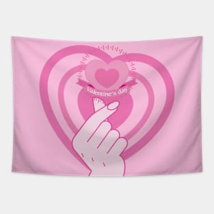 Finger Heart Valentine's Day Tapestry