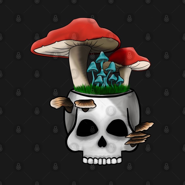 Mushroom Skull Garden by ArtsyCori