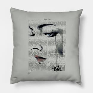 Behind the eyes - hand coloured print Pillow