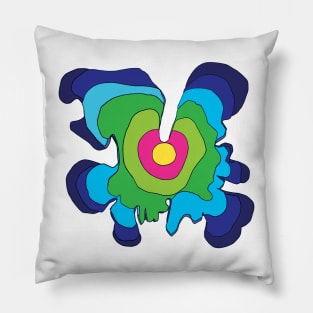 Trippy Rainbow Tree Rings Pillow