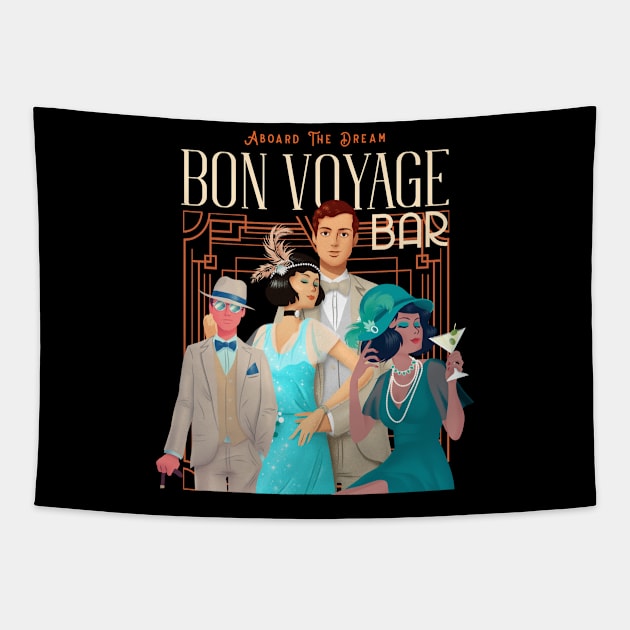 Bon Voyage Bar Abroad the Dream Cruise Ship Tapestry by Joaddo