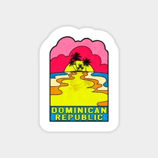 Dominican Republic Groovy Sunset 70's Hippie Hippy Vintage Magnet