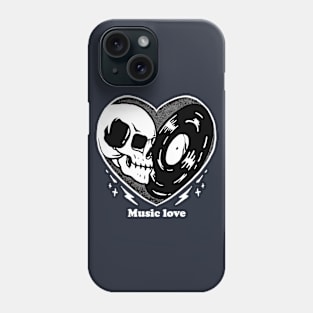 Music is love skull Phone Case